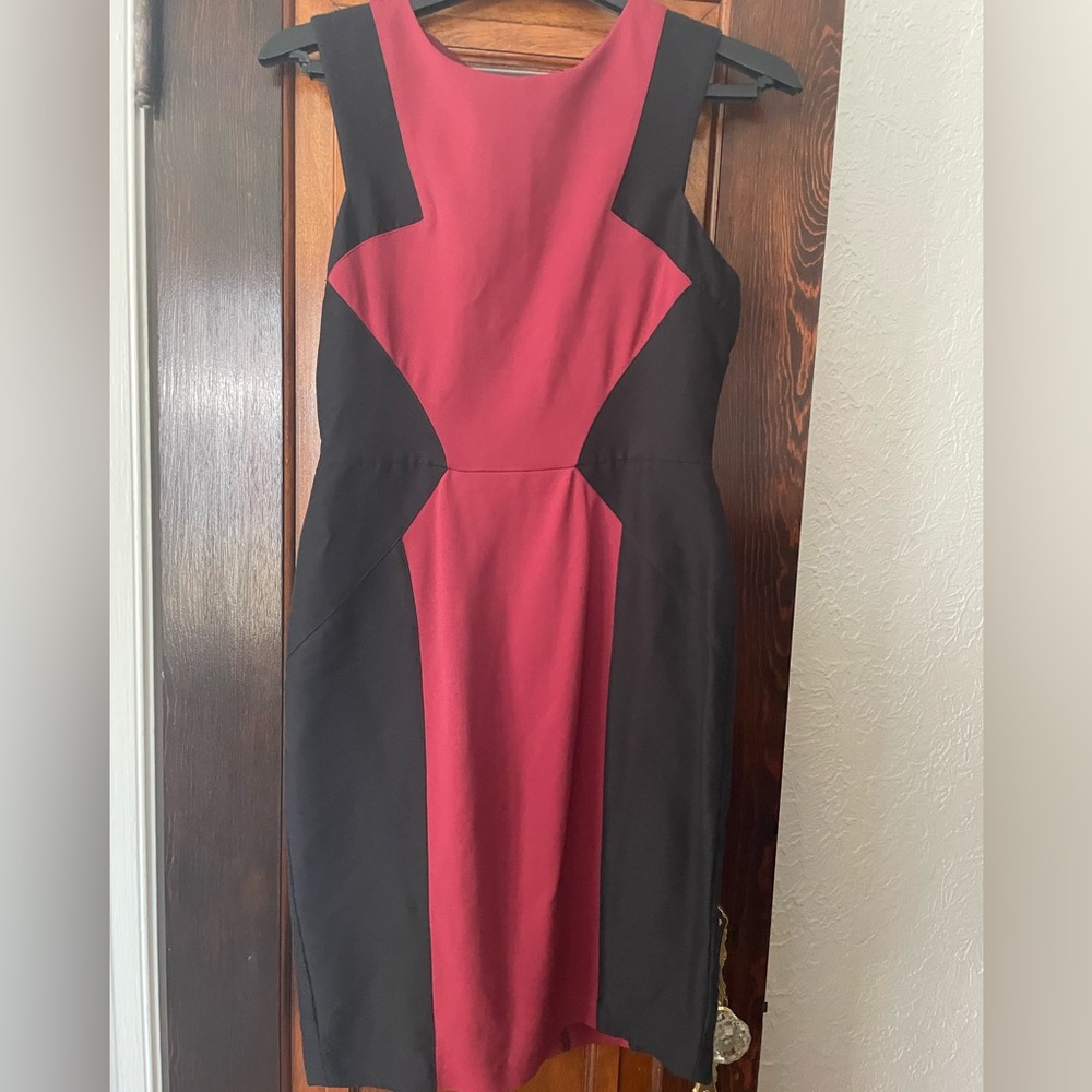 BCBG black and red fitted dress
